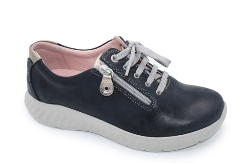 Jon Women's Side Zip Trainer - Navy