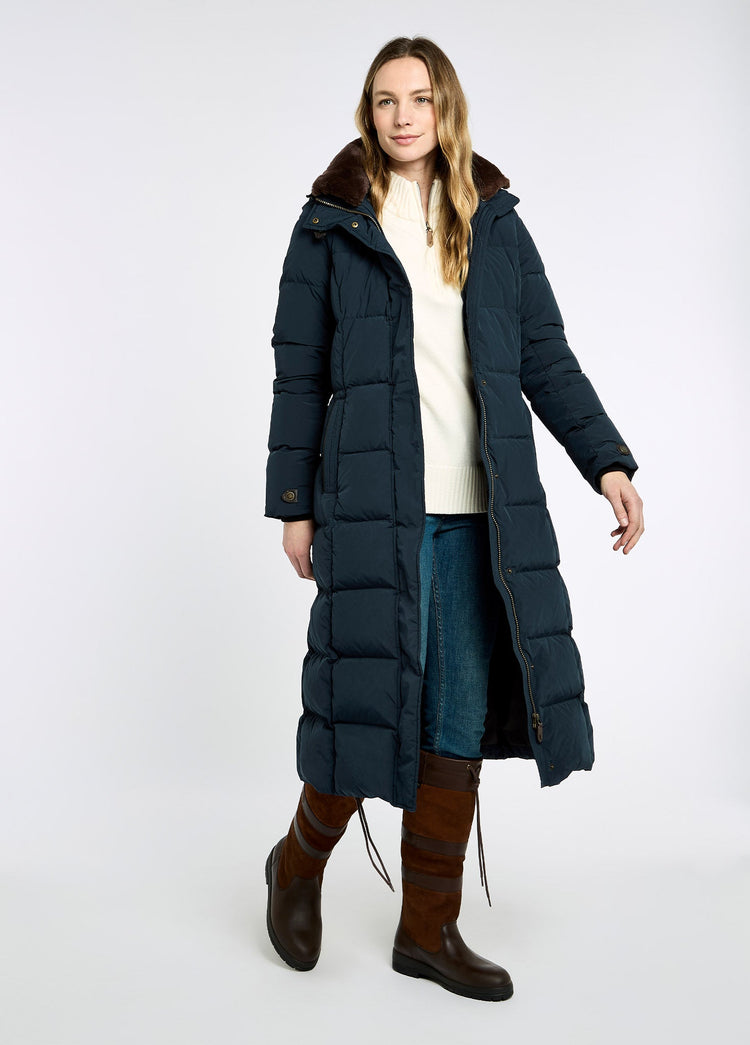 Aldborough Women's full length technical down jacket - Navy