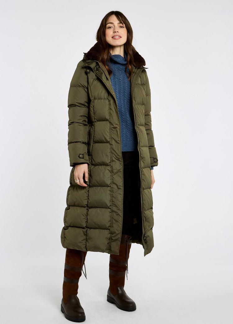 Aldborough Women's full length technical down jacket - Olive