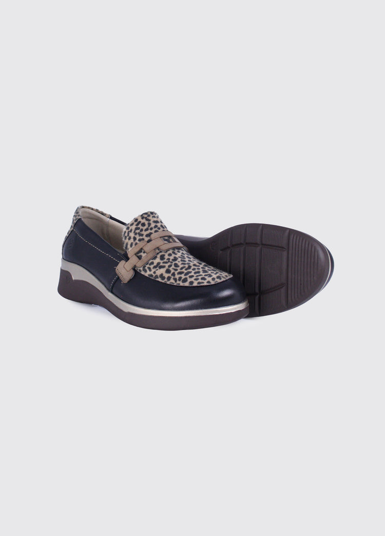 Alderney Women's Slip on Loafer - Black Multi