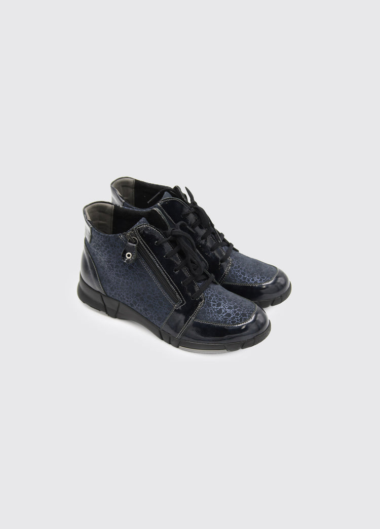 Amelia Womens High Top Trainer - Navy