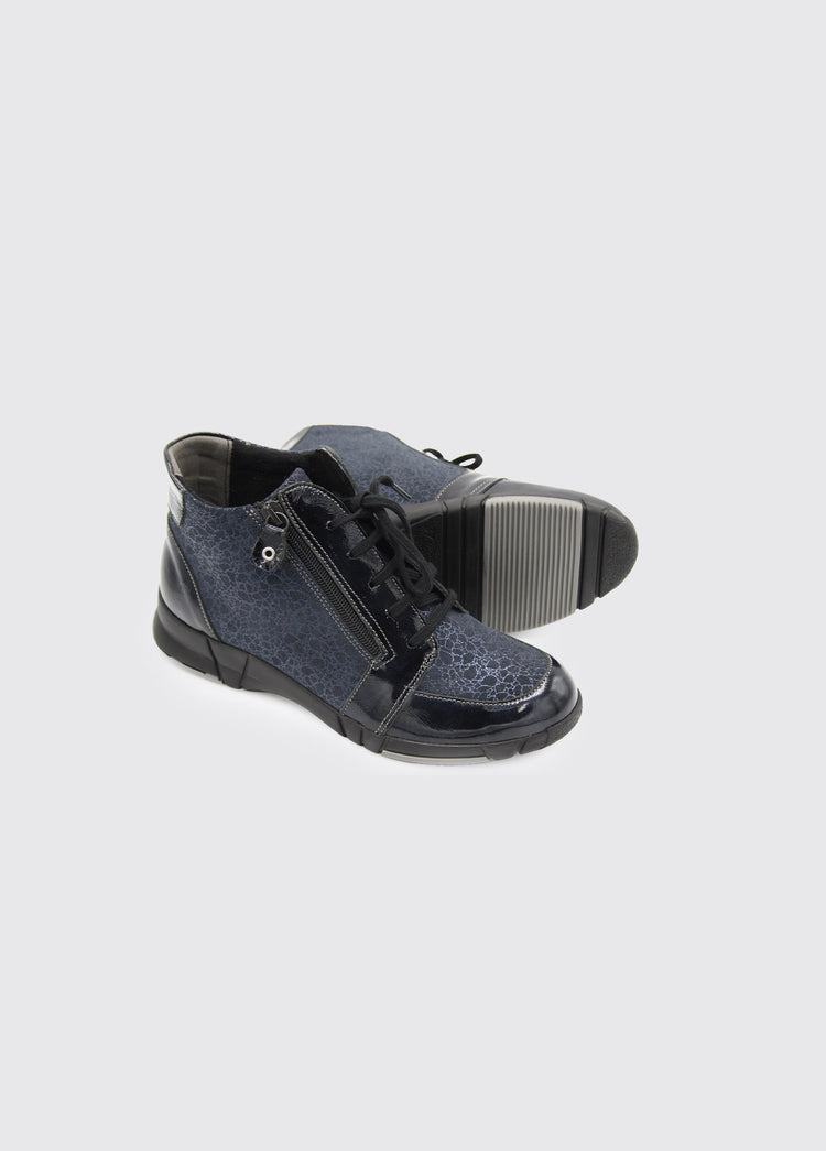 Amelia Womens High Top Trainer - Navy