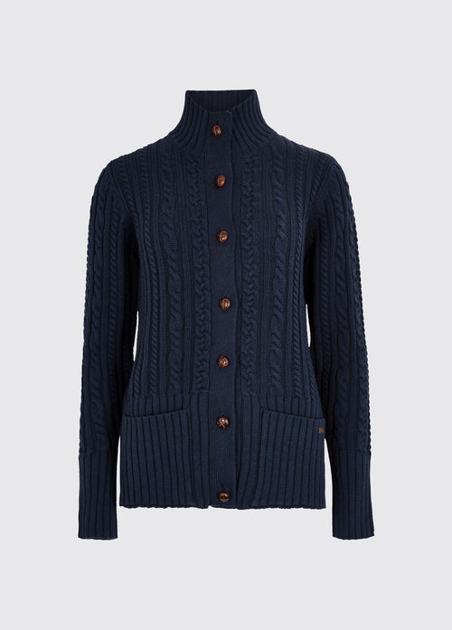 Ardrahan Women’s Fisherman Cardigan - Navy