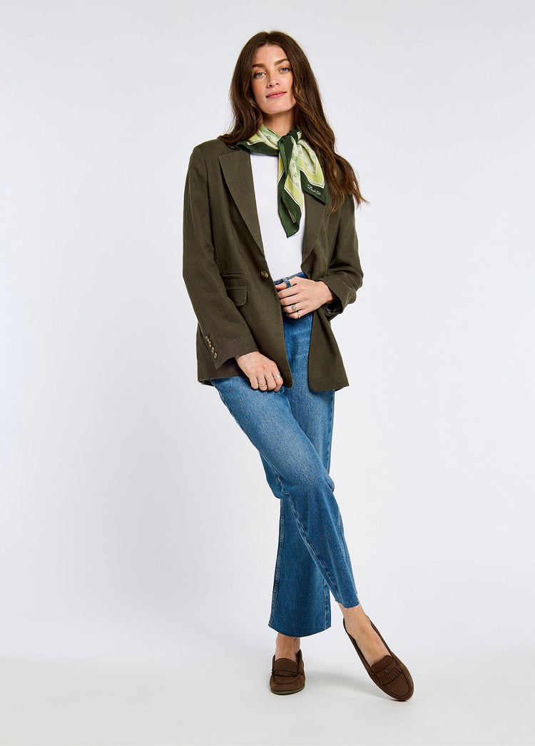 Avonlea Women’s Tailored Linen Jacket - Khaki