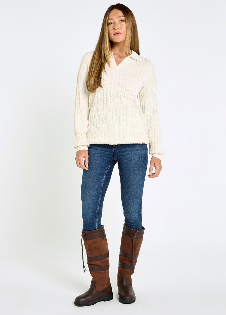 Brownville Women's Cable Knit Jumper - Oyster