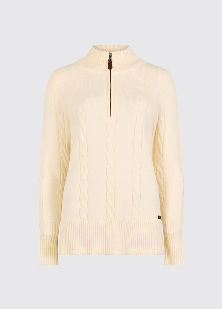 Burtonpoint Women’s zip neck sweater - Chalk
