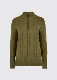 Burtonpoint Women’s zip neck sweater - Dusky Green