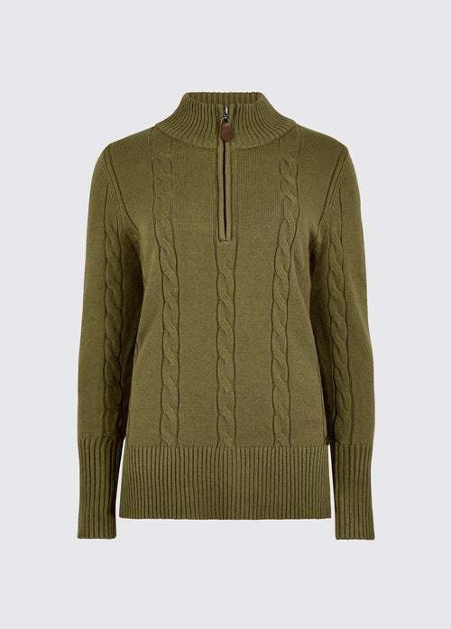 Burtonpoint Women’s zip neck sweater - Dusky Green