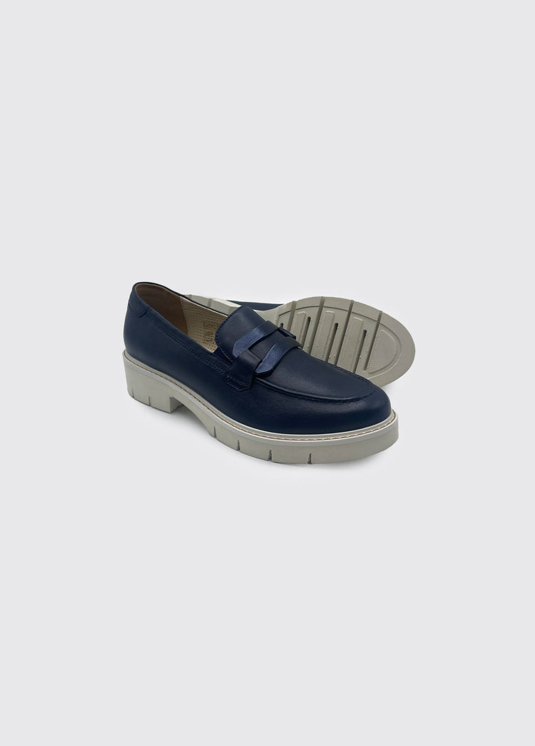 Callie Women's Slip on Deck Shoe - Navy