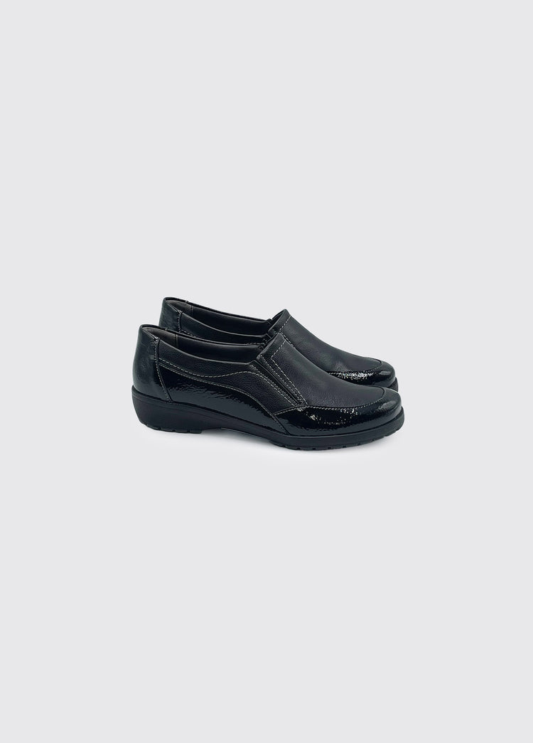Cambridge Slip on Shoe - Black Patent