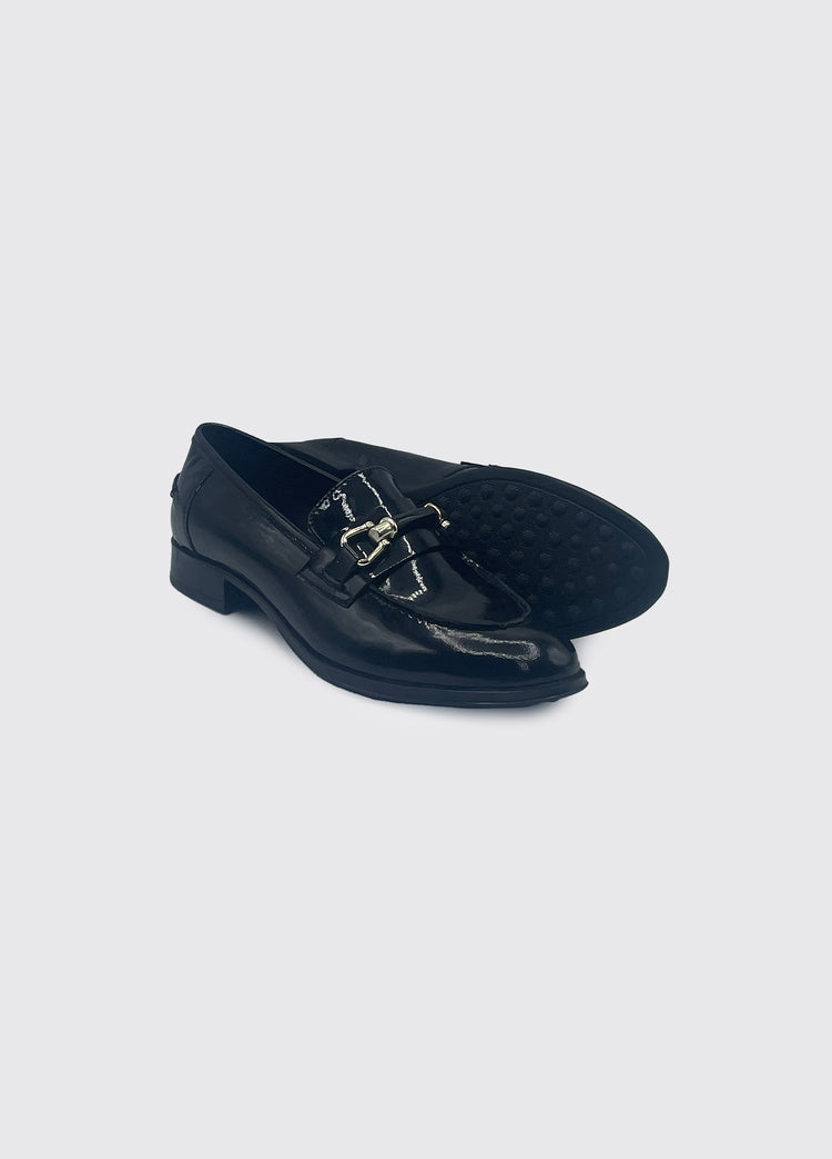 Cardiff Slip on Loafer - Black Patent