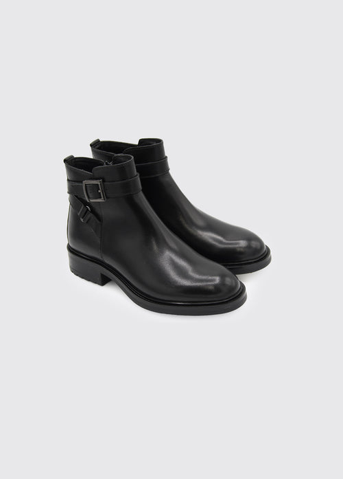 Caster Womens Short Boot with Buckle - Chestnut