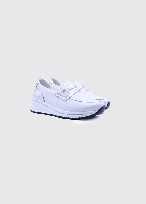 Como Ladies Slip On Shoe - White