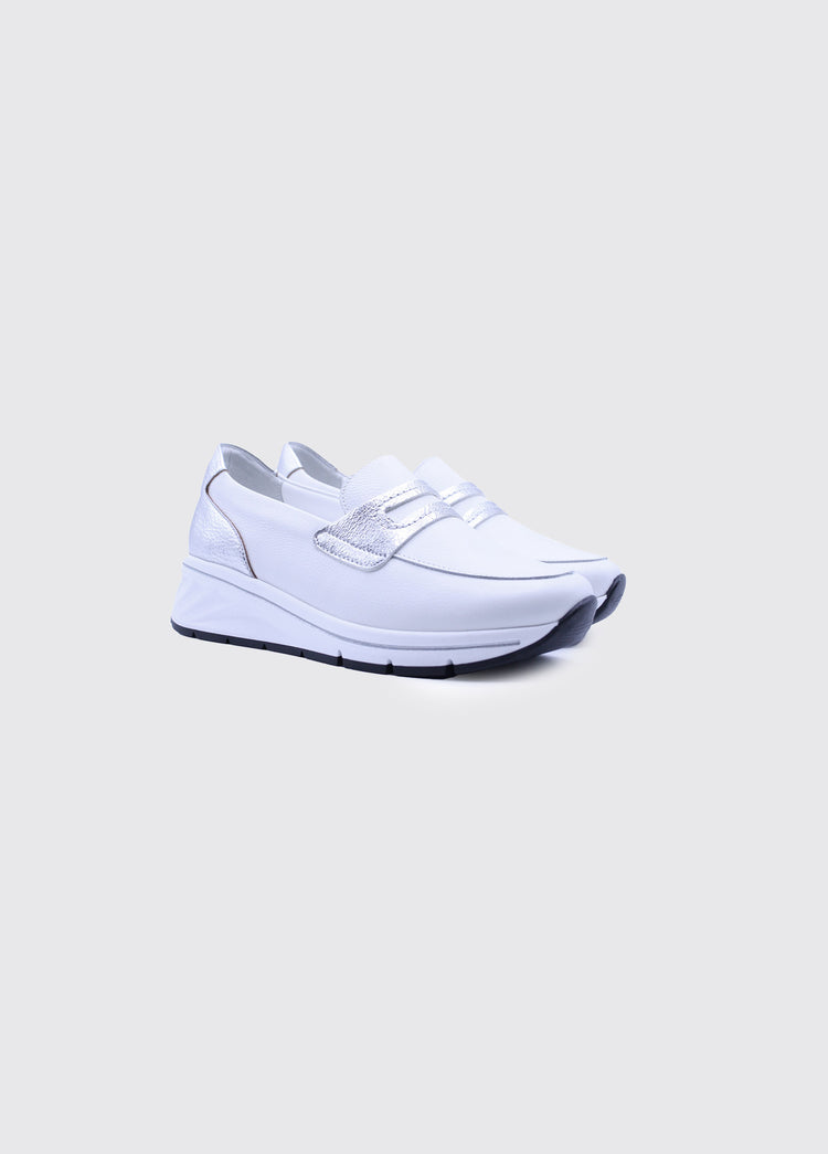 Como Ladies Slip On Shoe - White