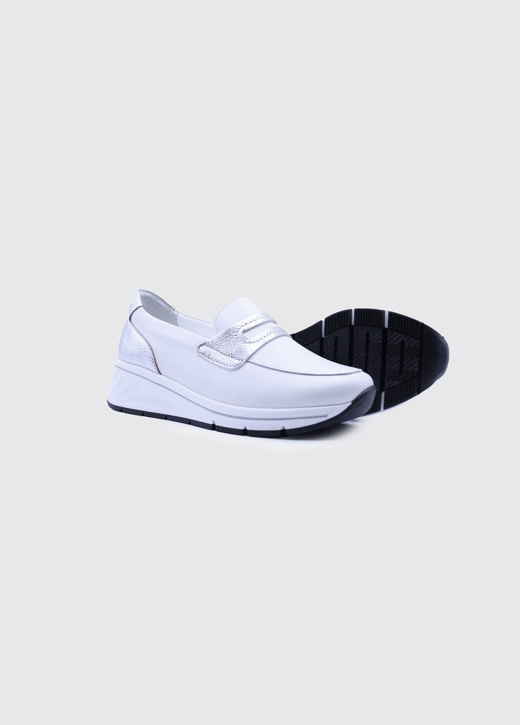 Como Ladies Slip On Shoe - White