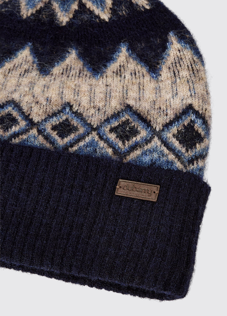 Coolroe Knitted Bobble Hat - Navy Multi