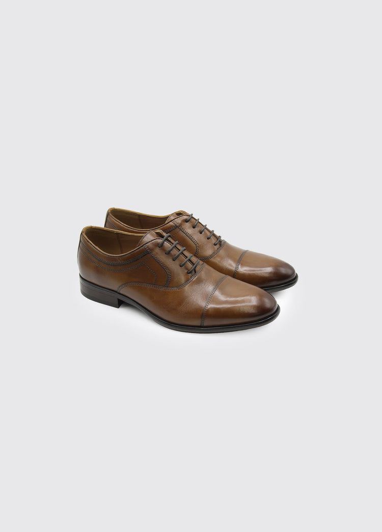 Darly Laced Oxford Style Shoe - Chestnut