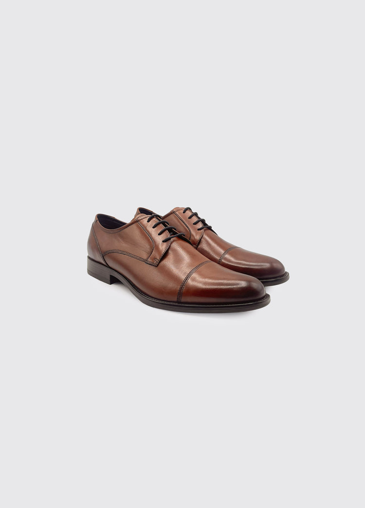 Derek Toe Cap Lace Up Shoe - Whiskey
