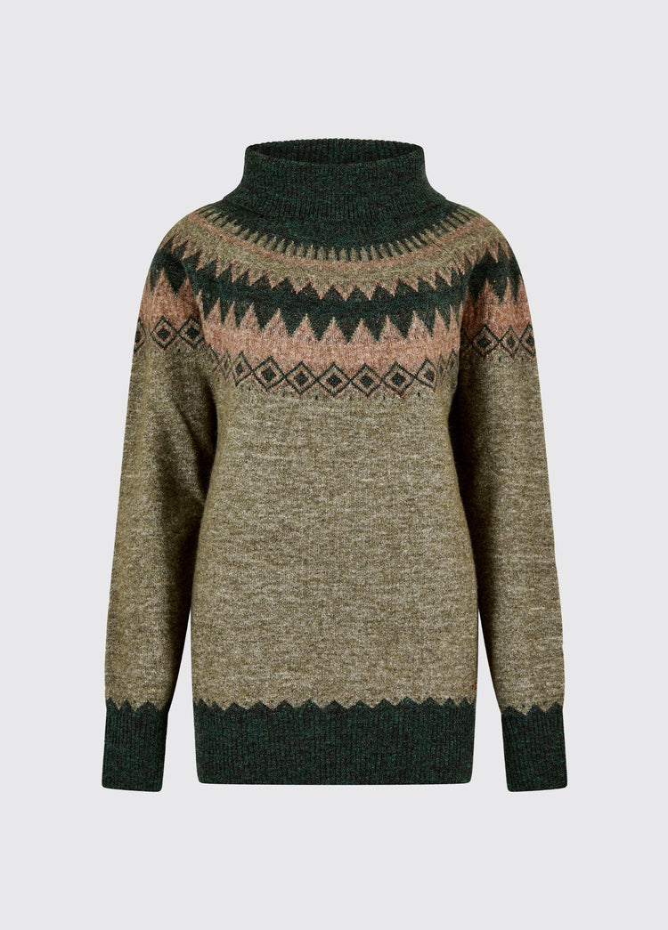 Devlin Women's Fair Isle pattern sweater - Olive Multi