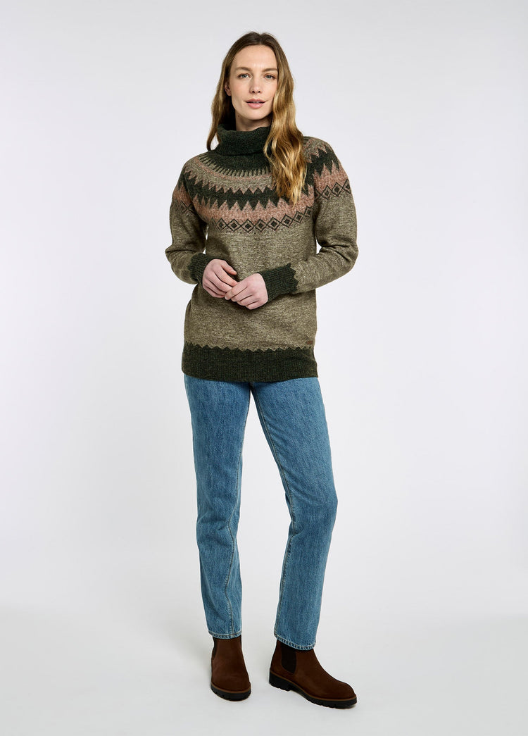 Devlin Women's Fair Isle pattern sweater - Olive Multi