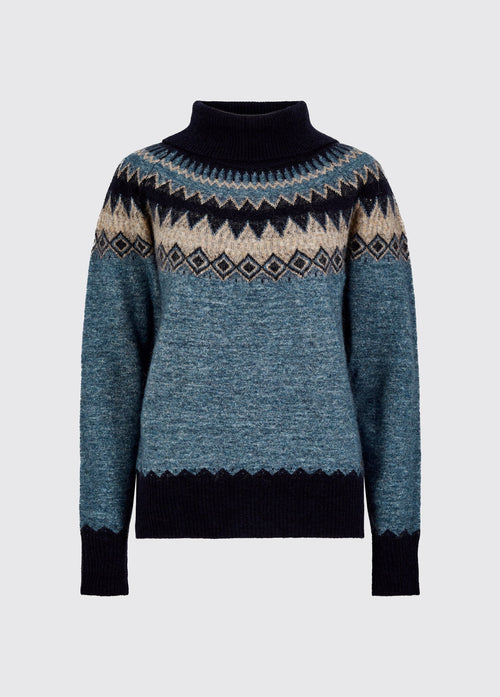 Devlin Women's Fair Isle Pattern Sweater - Navy Multi