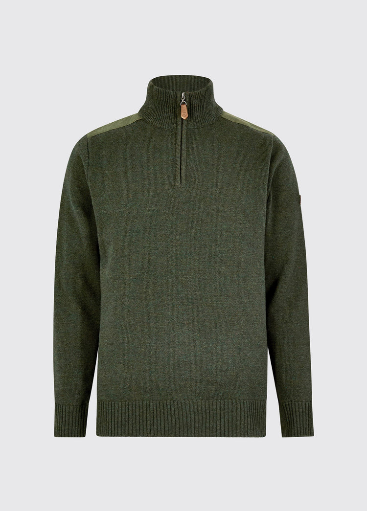 Doherty Men's Zip Neck Sweater - Olive