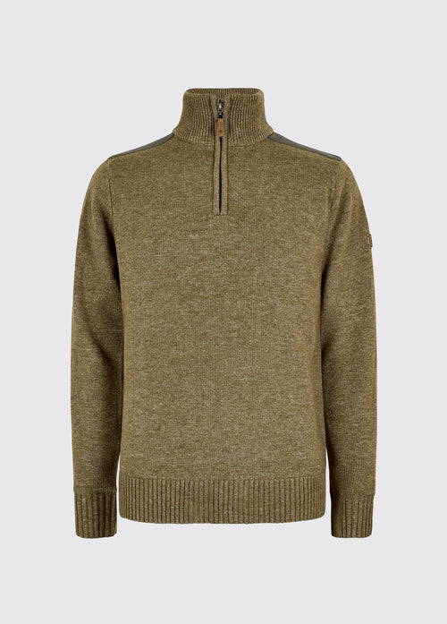 Doherty Men’s zip neck sweater - Dusky Green