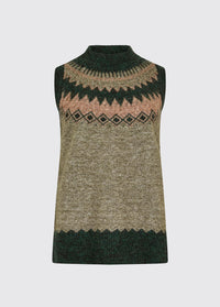 Doyle Women's Fair Isle pattern vest - Olive Multi