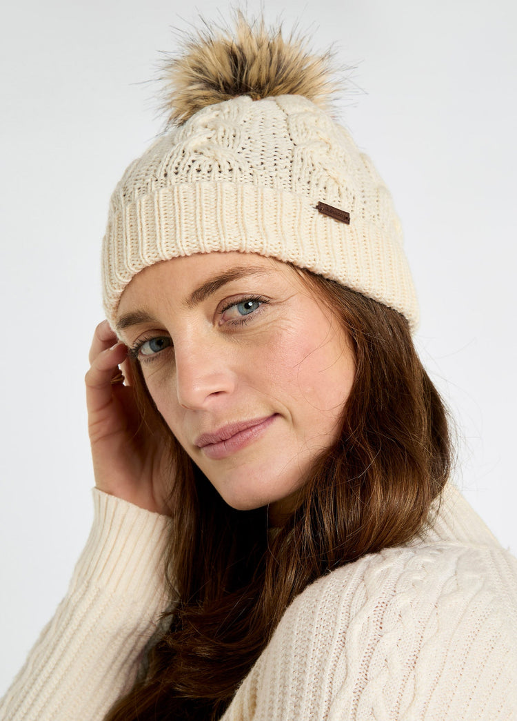 Edenmore Knitted Hat And Scarf Set - Cream