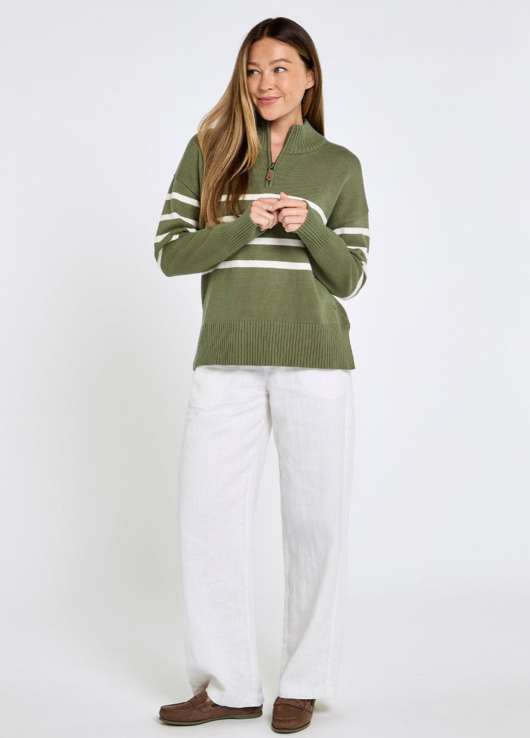 Fonthill Women’s Zip Neck Sweater - Kelp