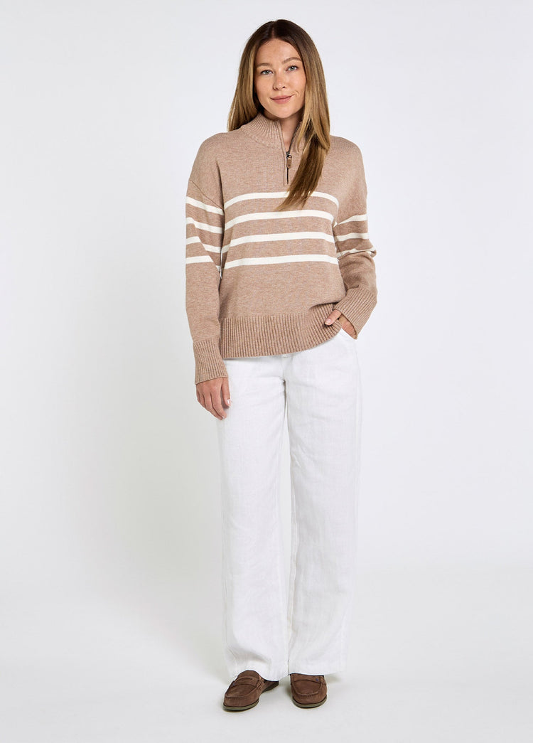 Fonthill Women’s Zip Neck Sweater - Taupe
