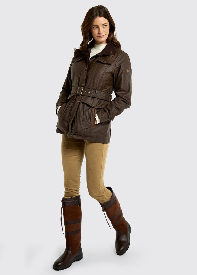 Gandon Women's Wax Cotton Coat - Café