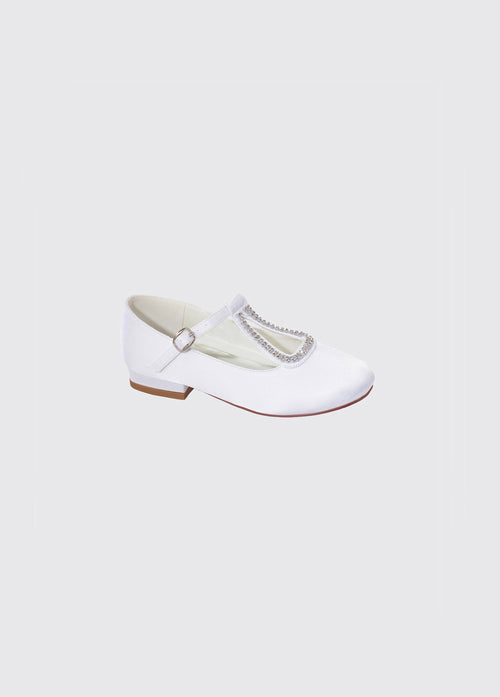 Trista Communion Shoe - White Satin