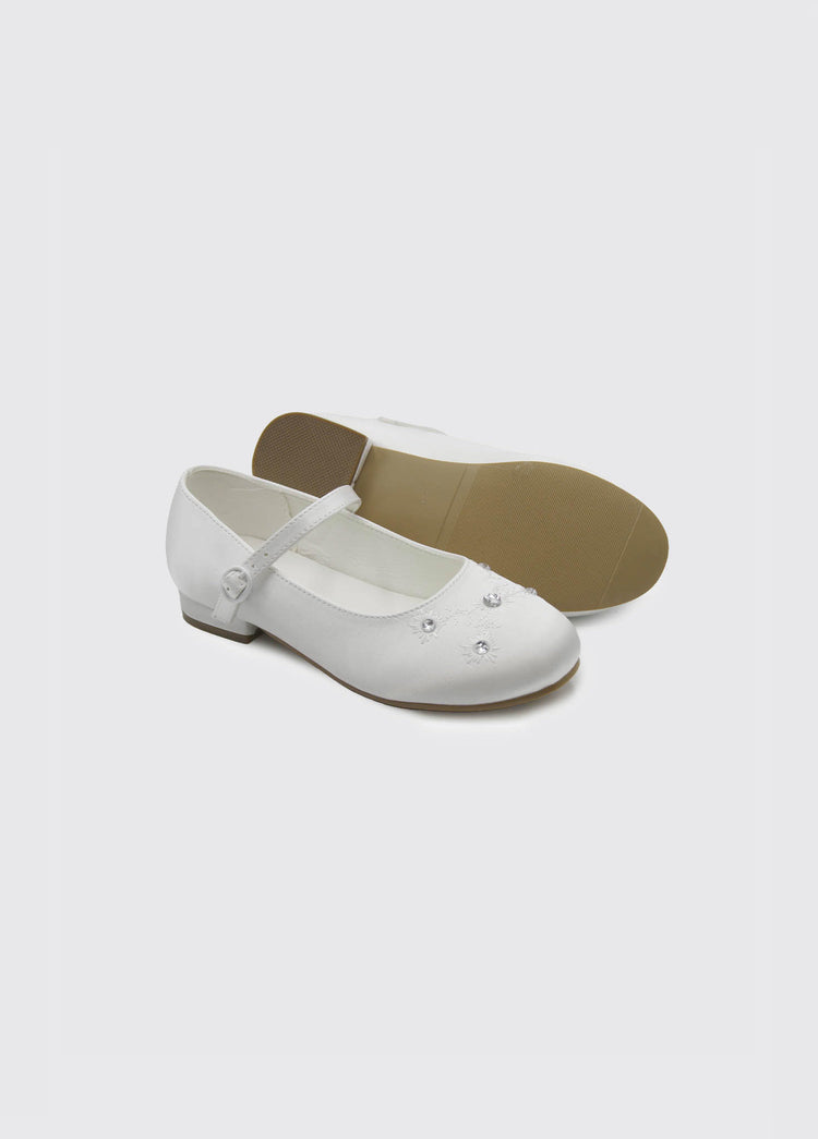 Veronica Communion Shoe - White Satin