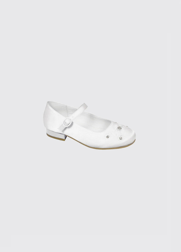 Violet Communion Shoe - White Satin