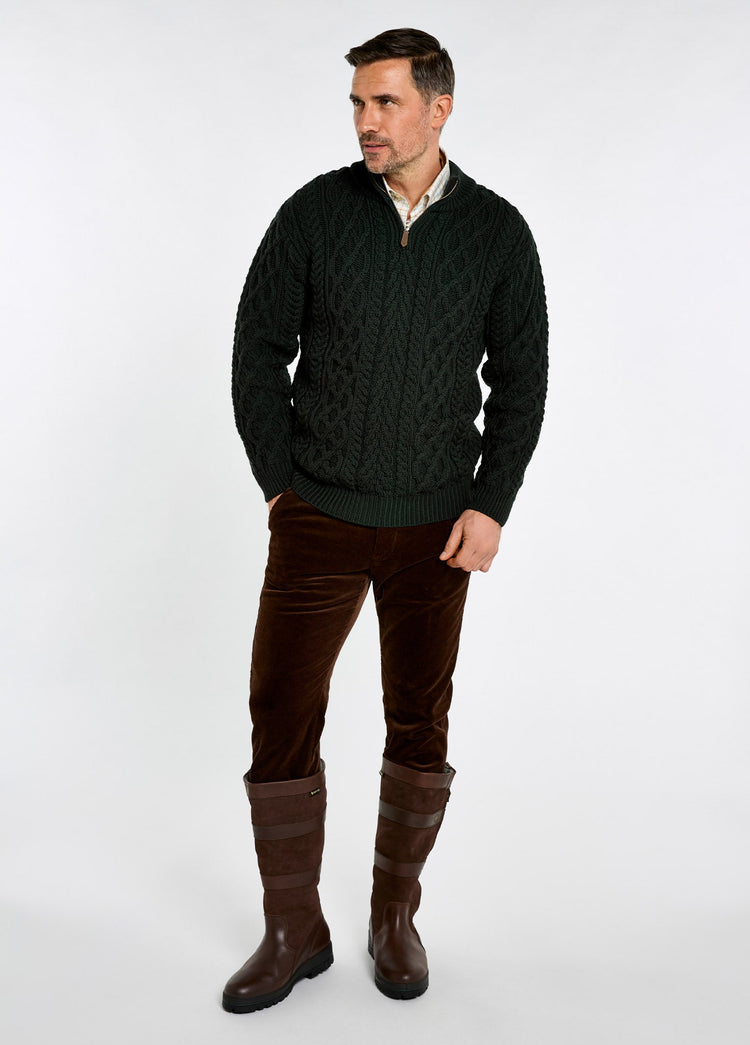 Henihan Men's ¼ Zip Neck Sweater - Olive