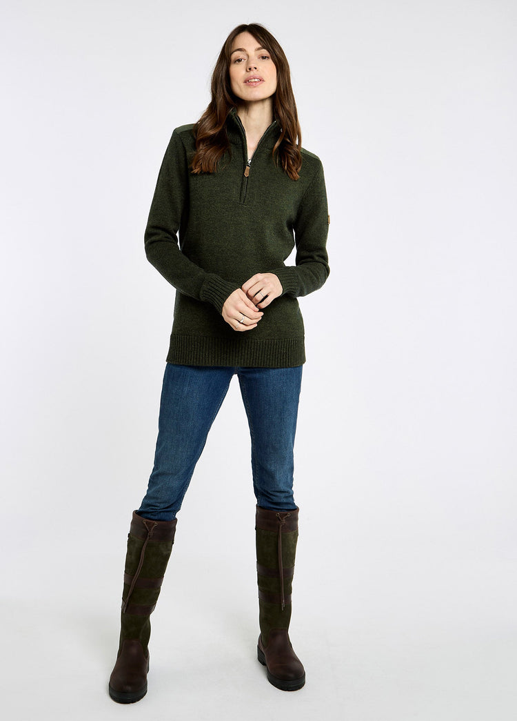 Hession Women's zip neck sweater - Olive
