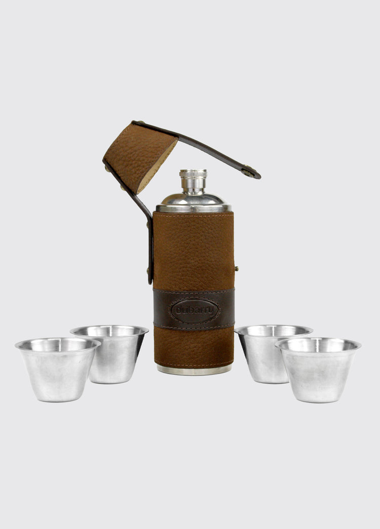 Jersey Hunter Flask in Dubarry Leather - Walnut
