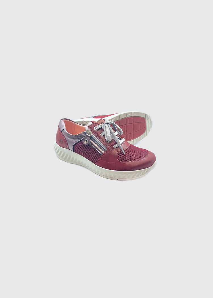 Joanie Womens Trainer - Burgundy