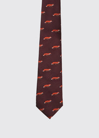 Kavanagh 100% silk fox motif tie - Merlot