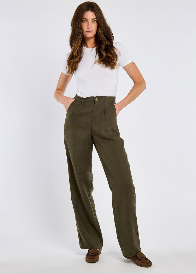 Kelby Women’s Linen Trousers - Khaki