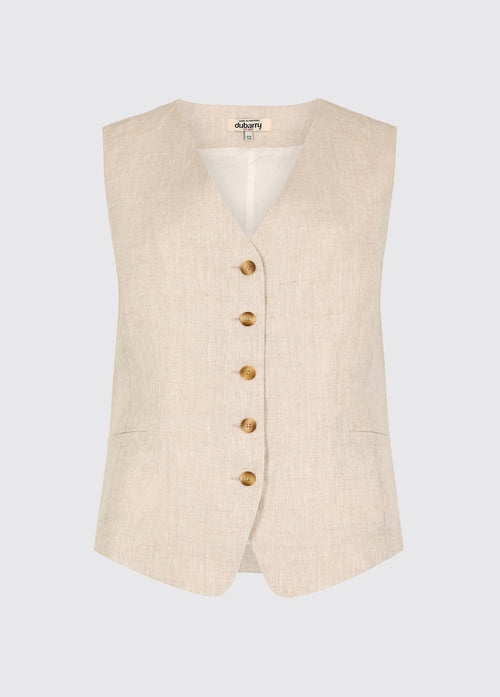 Killaloe Women's Linen Wasitcoat - Oatmeal