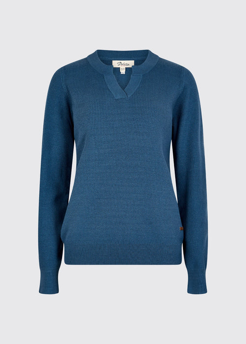 Kiltartan Women’s textured knitted sweatshirt - Indigo