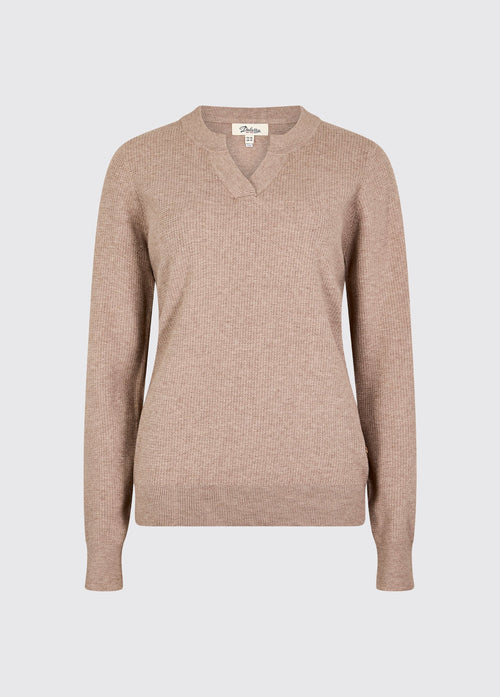 Kiltartan Women’s textured knitted sweatshirt - Taupe