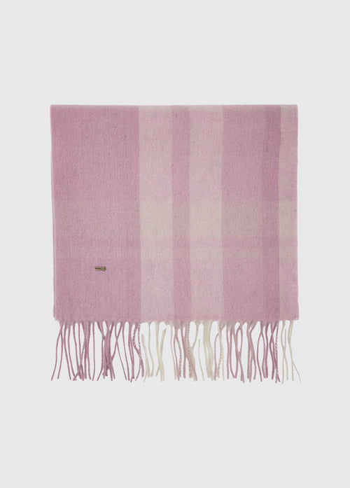 Kinvara Wool check scarf - Dusky Rose