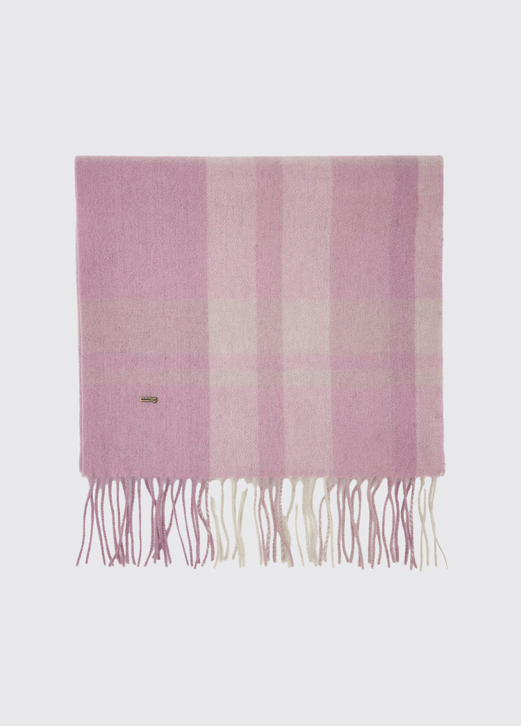 Kinvara Wool check scarf - Dusky Rose