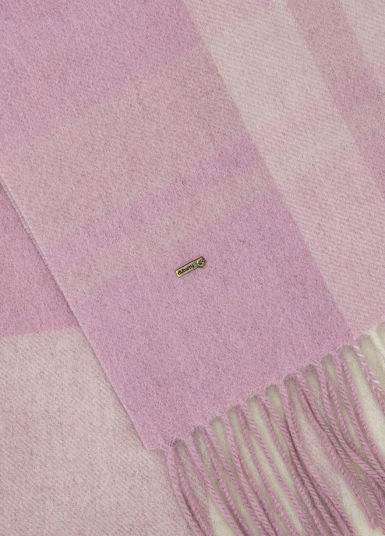 Kinvara Wool check scarf - Dusky Rose