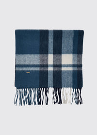 Kinvara Wool check scarf - Indigo