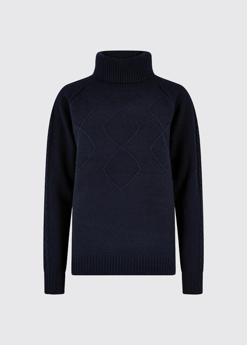 Belleek Chunky Roll Neck Sweater - Navy