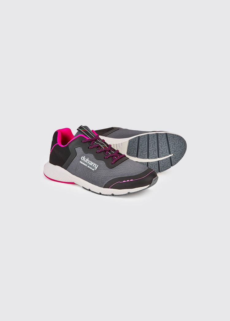 Palermo Ladies Lightweight Sporty Trainer - Steel/Cerise